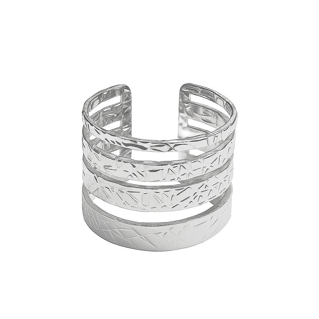 Anillo con Diseño Geométrico Texturizado