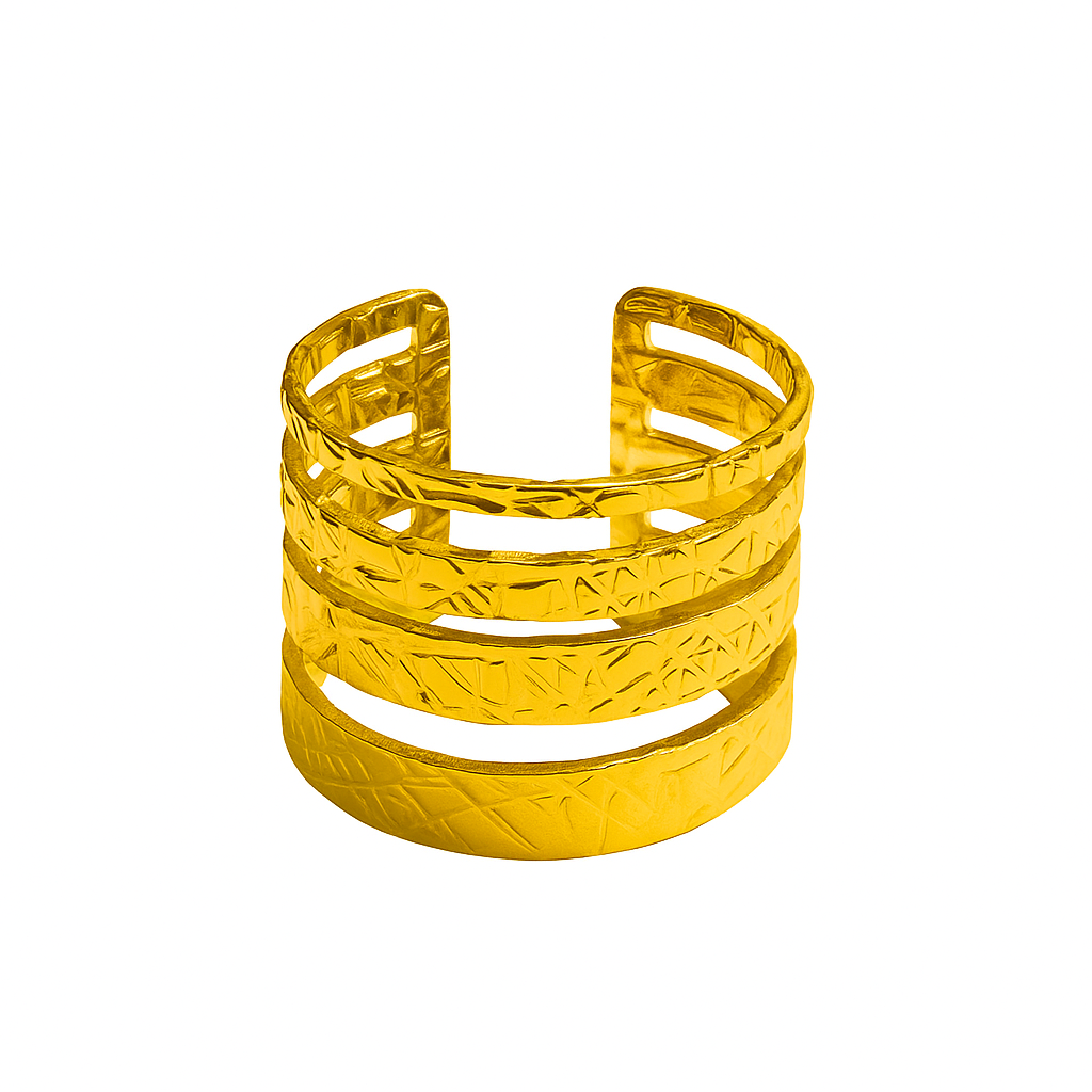 Anillo con Diseño Geométrico Texturizado