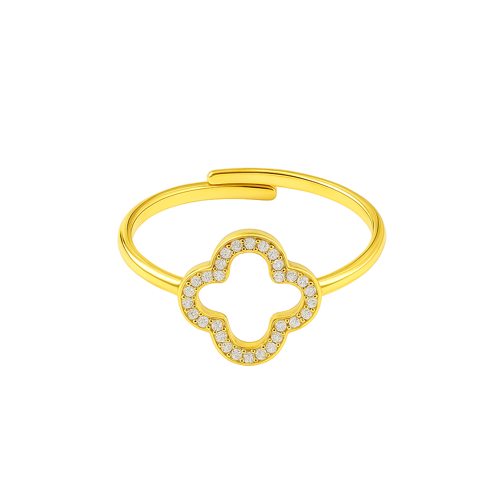 Anillo Trébol Zirconia
