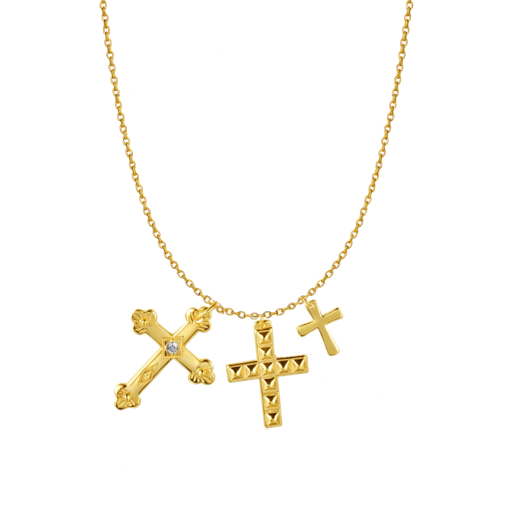 Collar con Dijes de Cruces